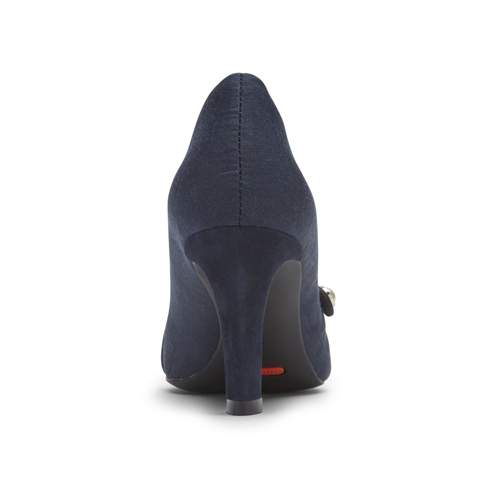 Rockport Womens Heels Navy - Total Motion Sheehan Mary Jane - UK 538-YATKRI